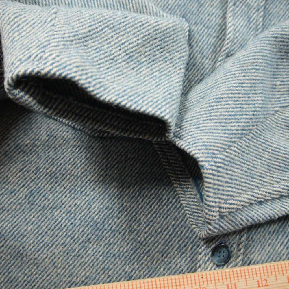VTG L.L. Bean Northwoods USA 100% Wool Twill Men Shirt L Western Coastal Outdoor